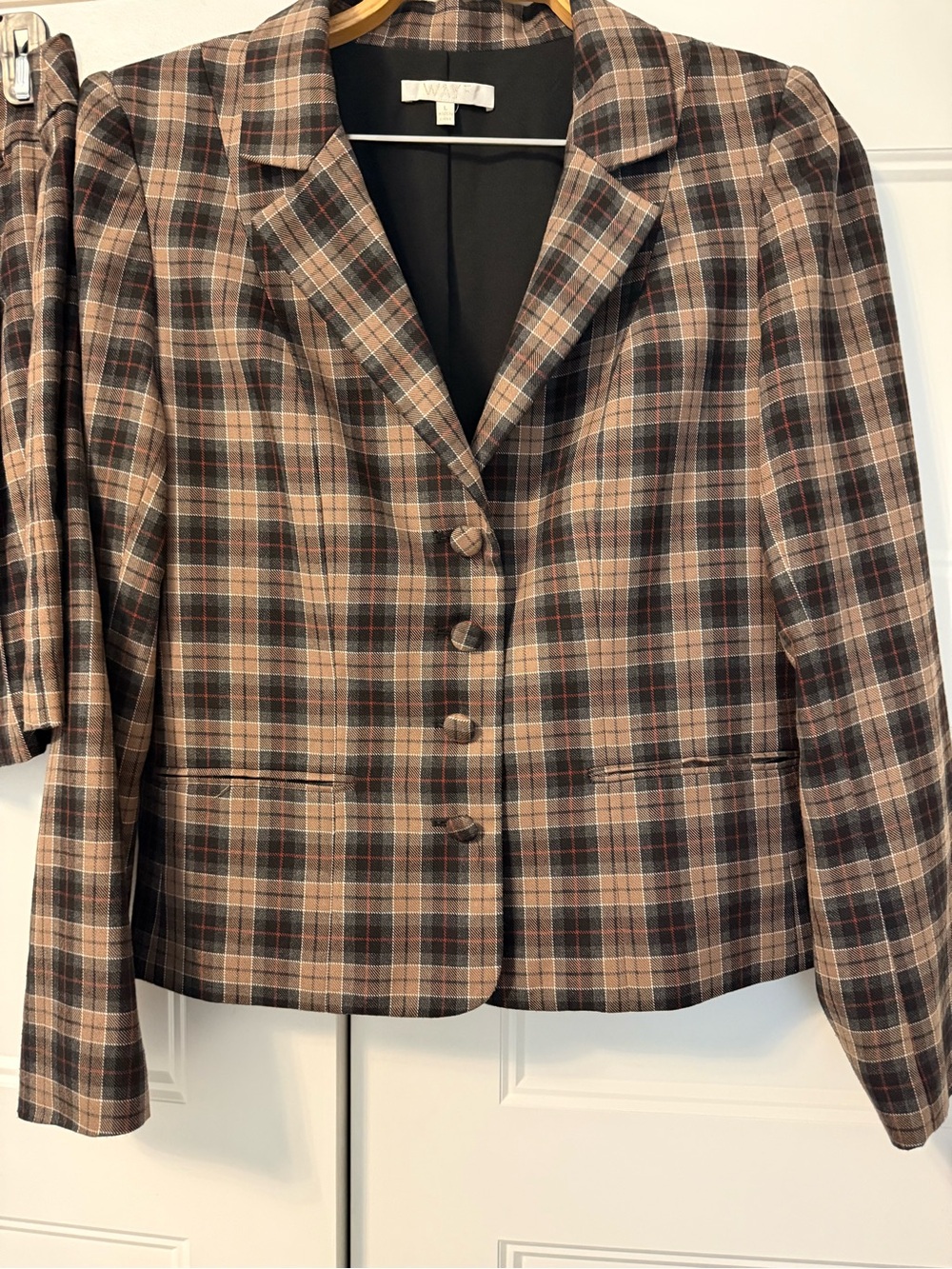 Wayf Brown Plaid Tailored Blazer - Picture 5 of 6